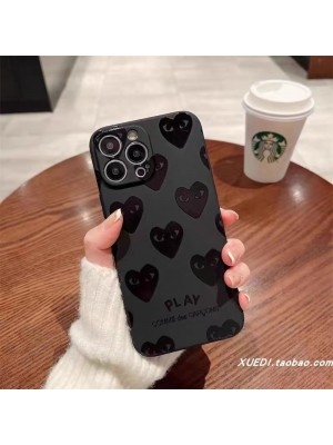 COMME des GARCONS ブランド コムデギャルソン galaxy s23/s23 plus/s23 ultra/s22/s22 plus/s22 ultra/s21/note20/A54 5Gケース 韓国風 心柄 CDG ジャケット型 PLAY モノグラム iphone 14Pro max/14Pro/14plus/14/13/12/11カバー 黒色 ファッション メンズ レディース