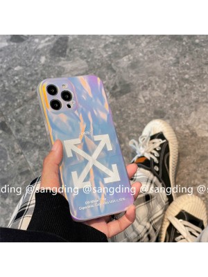 オフホワイト ブランド iphone13 pro max/13/13proケース OFF-WHITE 個性レーザ きらきら インスタ風 モノグラム ジャケット型 アイフォン13/12/11/X/XS/XRカバー ファッション メンズ レディース