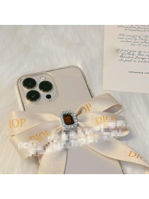 DIOR ブランド ディオール iphone 13/13 pro/13 pro max/13 miniケース 安い モノグラム リボン付 クリア 宝石風 ジャケット型  ソフト アイフォン13/12/11/x/xs/xr/8PLUS/7PLUSカバー ファッション メンズ レディーズ