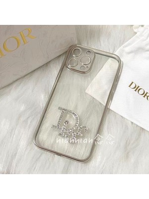 Dior ディオール ブランド iphone 14/14 pro/14 pro max/14 plusケース 韓国風 クリアケース モノグラム きらきら アイフォン14/13/12/11/x/xs/xr/8/7カバー 大人気 メンズ レディーズ