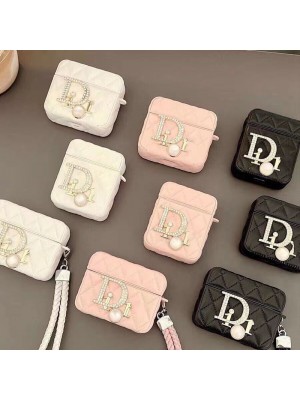 DIOR ブランド ディオール airpods pro 2/3/pro/2/1ケース 激安 バッグ風 レザー製 チェーン付き エアーポッズ プロ2/3/2/1カバー セレブ愛用 大人気 メンズ レディース