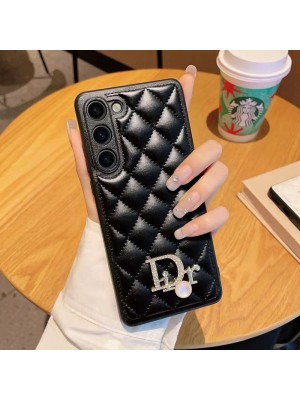 Dior ブランド Galaxy S23/S23 Plus/S23 Ultraケース ディオール 韓国風 キラキラ 革製 モノグラム レザー ジャケット型 セレブ愛用 ギャラクシーs23カバー huawei メンズ レディーズ