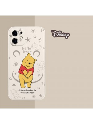 ディズニー iphone 13 pro/13 pro max/13 miniケース インスタ風 ブランド くまのプーさん DISNEY シリコンケース ジャケット型 モノグラム 耐衝撃 アイフォン13/12/11/x/xr/xs/8/7カバー ファッション メンズ レディース