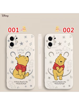 ディズニー iphone 13 pro/13 pro max/13 miniケース インスタ風 ブランド くまのプーさん DISNEY シリコンケース ジャケット型 モノグラム 耐衝撃 アイフォン13/12/11/x/xr/xs/8/7カバー ファッション メンズ レディース