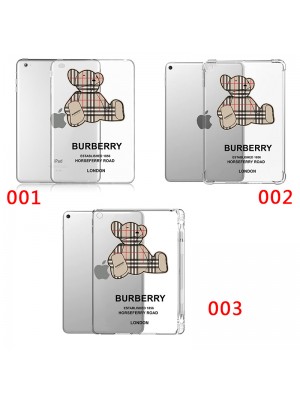 バーバリー/BURBERRY ブランド ipad air 5/4/mini 6/9/pro 2021ケース 安い クリア 熊柄 ペンスロット付  シリコン製 全機種対応 モノグラム ジャケット型 アイパッド エアー5/ミニ 6/9/プロ2021カバー 12.9/11/10.9インチ メンズ レディース