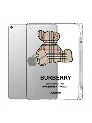 バーバリー/BURBERRY ブランド ipad air 5/4/mini 6/9/pro 2021ケース 安い クリア 熊柄 ペンスロット付  シリコン製 全機種対応 モノグラム ジャケット型 アイパッド エアー5/ミニ 6/9/プロ2021カバー 12.9/11/10.9インチ メンズ レディース