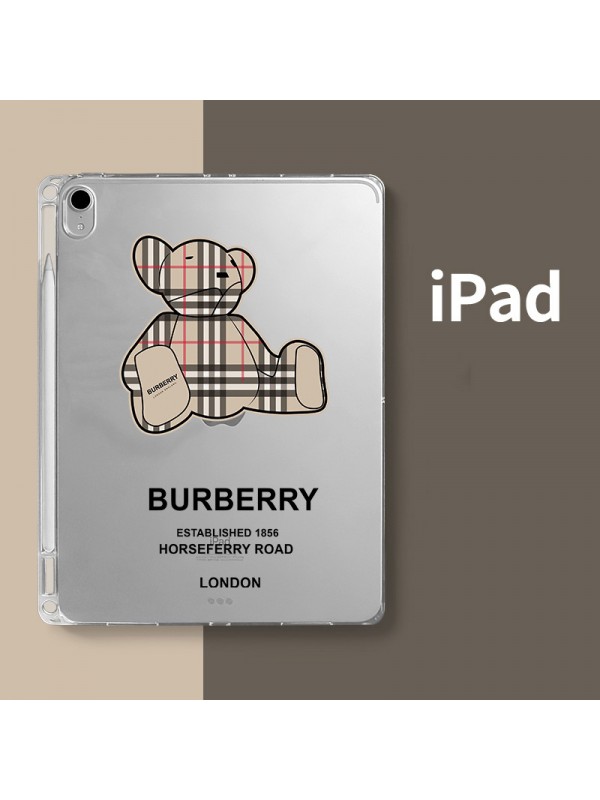 バーバリー/BURBERRY ブランド ipad air 5/4/mini 6/9/pro 2021ケース 安い クリア 熊柄 ペンスロット付  シリコン製 全機種対応 モノグラム ジャケット型 アイパッド エアー5/ミニ 6/9/プロ2021カバー 12.9/11/10.9インチ メンズ レディース