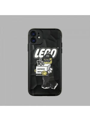 LEGO KAWS ブランド iphone13/13 mini/13 pro/13pro maxケース 韓国風 モノグラム カウズ シリコン おもちゃ ジャケット型 アイフォン13/12/11/x/xs/xr/8/7カバー 黒白色 ファッション メンズ レディース