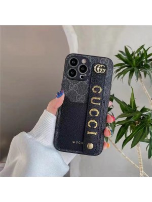 GUCCI ブランド iphone 14/14 pro/14 pro max/14 plusケース おしゃれ グッチ カード収納 ハンドベルト付き モノグラム Galaxy S22/s22+/s22 ultra/note21/s20カバー レザー 全機種対応 ファッション メンズ レディーズ