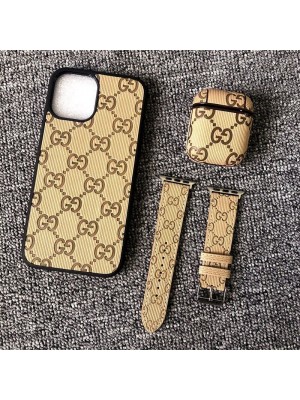 グッチ/Gucci ブランド iphone se3/13/13 pro/13 pro max/13 miniケース おしゃれ  3点セット AirPods3/2/1/proケース 芸能人愛用 Apple Watch 7/6/se/5/4ハンド ベルト 大人気 メンズ レディーズ