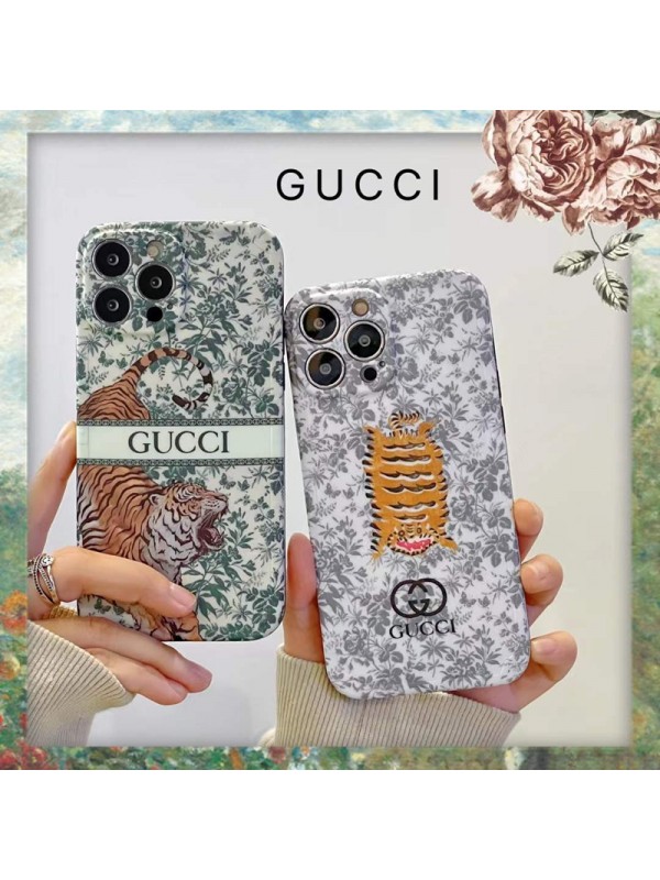 GUCCI/グッチ ブランド iphone se 第3世代/13/13 pro/13 pro maxケース オシャレ 植物 虎  ジャケット型 モノグラム アイフォン13/12/11/x/xs/xrケース メンズ レディース