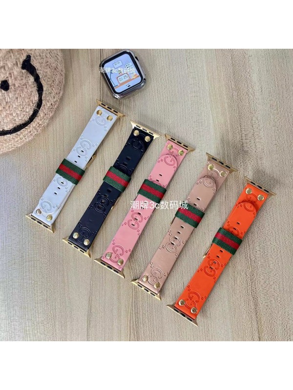 Gucci グッチ ブランド アップル ウォッチ8/se2/Ultra/7バンド 激安 セレブ愛用 大人気 ファッション お洒落 モノグラム柄 GG 腕時計 Apple Watch 8/se2/7/6/ultra/5/4/se/3/2/1ベルト ストラップ レザー  大人気 メンズ レディース