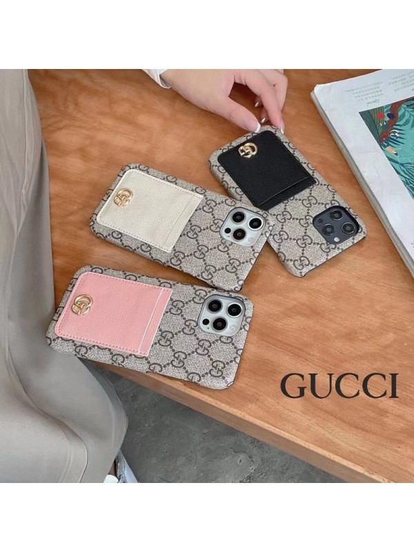 Gucci ブランド iphone 14/14 pro/14 pro max/14 plusケース グッチ カード収納 モノグラム 個性 アイフォン14/13/12/11/x/xs/xs max/xr/8+/7+カバー 大人気 メンズ レディース