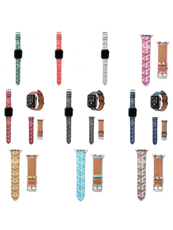 GOYARD/ゴヤール ブランド Apple Watch7/6/5/4/SEバンド かわいい レザー モノグラム アップルウォッチ7/6/SEベルト ストラップ 経典 人気 芸能人愛用 メンズ レディース