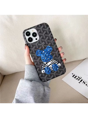 Goyard ゴヤール Aape ブランド iphone 14/14 pro/14 pro max/14 plus/13mini/12miniケース 韓国風 ジャケット型 個性 モノグラム カラー 熊柄 galaxy s22/s22 plus/s22 ultra/s21/note20ケース  芸能人愛用 アイフォン14プロ マックス/14プロ/14プラス/14/13/12/11/x/xs/xr/8+/7+カバー ファッション メンズ レディース