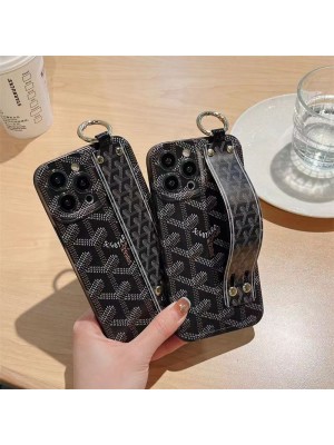 Goyard ブランド ゴヤール iphone14/14 pro/14 pro maxケース 韓国風 モノグラム Y柄 ハンドバンド付 リング ジャケット型 アイフォン14/13/12/11カバー ファッション メンズ レディース