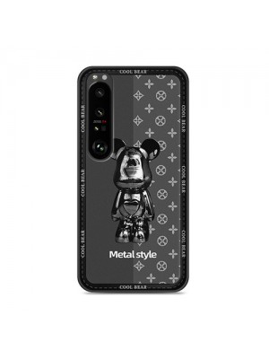 LV ブランド xperia 5 iv/1 iv/10 iv/ACE III/1 iii/5 iii/10 iii/Ace iiケース INS風 レザー製 熊 ルイヴィトン モノグラム ジャケット型 エクスペリア1III/5III/10III/ACE2カバー iPhone 14/13 mini/14 pro/14 pro maxカバー ファッション メンズ レディーズ