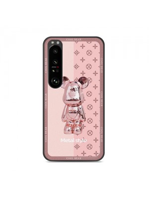 LV ブランド xperia 5 iv/1 iv/10 iv/ACE III/1 iii/5 iii/10 iii/Ace iiケース INS風 レザー製 熊 ルイヴィトン モノグラム ジャケット型 エクスペリア1III/5III/10III/ACE2カバー iPhone 14/13 mini/14 pro/14 pro maxカバー ファッション メンズ レディーズ