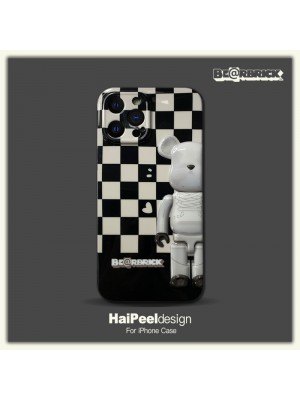 BE@RBRICK ブランド iphone 13/13 pro/13 mini/13 pro maxケース おしゃれ 黒白 格子柄 ベアブリック ジャケット型 モノグラム 芸能人愛用 アイフォン13/13 pro/13 pro max/12/11/X/XS/XR/8/7カバー ファッション メンズ レディーズ