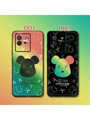 KAWS ハイブランド カウズ iphone 14/14 Pro/14 Pro Max/14 Plus/se 第3世代/13/13 pro/13 pro max/13 miniケース モノグラム カラー 熊頭柄 SEEING/WATCHING 全機種対応 Galaxy a53/S22/s22+/s22 ultra/note20ケース ジャケット型 Xperia 1/10 IV/aceiii/pro-iカバー ファッション メンズ レディーズ 