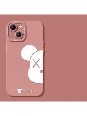 KAWS ブランド カウズ iPhone 14/14 Pro/14 Pro Max/14 Plusケース かわいい 熊頭 モノグラム XX柄 ジャケット型 アイフォン14プロ マックス/14プロ/14プラス/13ミニ/12/11/X/XS/XS MAXカバー 大人気 メンズ レディース