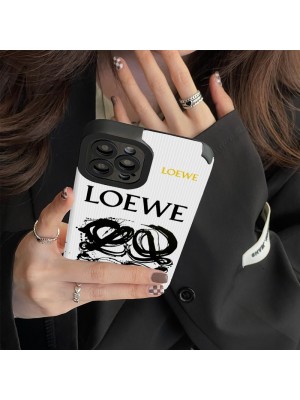 LOEWE ブランド iphone 13/13 pro/13 pro maxケース ジャケット型 ロエベ 芸能人愛用 モノグラム 墨風 四角保護 アイフォン13/12/11/x/xs/xr/8+/7+カバー ファッション メンズ レディーズ