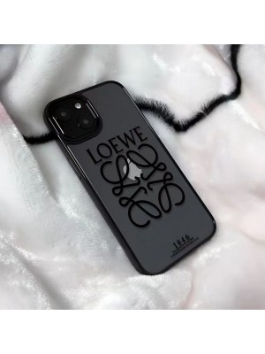 Loewe ブランド iphone 14/14 pro/14 pro maxケース ロエベ クリア  モノグラム柄 黒白色 アイフォン14プロ マックス/14プロ/14/13/12/se3/11/x/xs/xr/8/7カバー ジャケット型 メンズ レディース