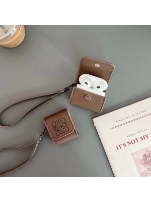 LOEWE/ロエベ ハイブランド AirPods Pro 2/3/Pro/2/1ケース インスタ風 レザー製 バック型 チェーン付き モノグラム 第1/2/3世代 激安 保護 収納 落下防止 セレブ愛用 エアーポッズ プロ2/3ケース 大人気 メンズ レディーズ