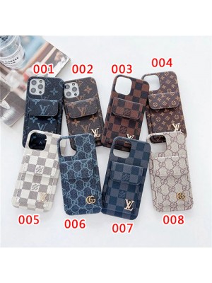 LV/ルイヴィトン GUCCI/グッチ ブランド iphone 14/14 pro/14 pro max/14 plusケース カード入れ レザー モノグラム ポケット付き ビジネス アイフォン14/13/12/11/x/xr/xs/8/7カバー ファッション メンズ レディーズ