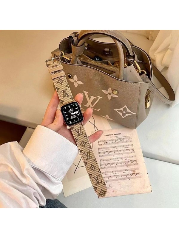 Louis Vuitton ハイブランド アップル ウォッチ8/se2/ultra/7ハンド ルイヴィトン lv モノグラム レザー コーデュロイ風 Apple Watch 8/7/6/SE2/Ultra/5/4/3/2/1ベルト 腕時計ストラップ ファッション セレブ愛用 大人気 メンズ レディース