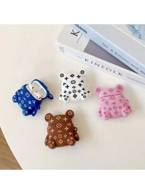 Kaws/LV ルイヴィトン/カウズ ハイブランド AirPods Pro 2/3/Pro/2/1ケース 激安 熊柄 キャラクター風 セレブ愛用 モノグラム シリコン 第1/2/3世代 エアーポッズ3/プロ2/2/1カバー ファッション 収納便利 保護 メンズ レディース