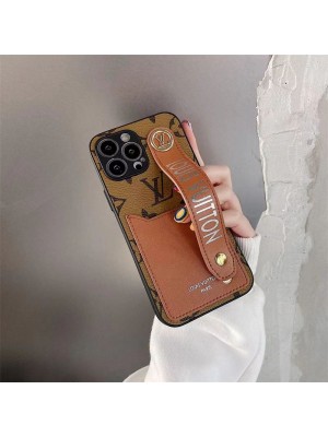 LV ルイヴィトン ハイブランド iphone 14/14 pro/14 pro maxケース 韓国風 ハンドバンド付き カード収納 革製カバー アイフォン14/13/12/11スマホケース メンズ レディース