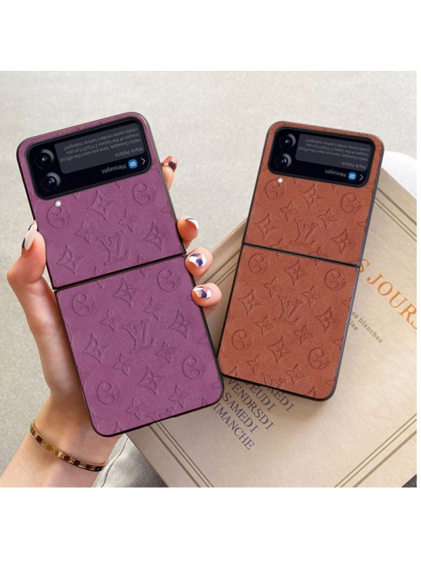 LV ハイブランド Galaxy Z Flip 4/Z Flip 3ケース モノグラム ルイヴィトン 折りたたむ 保護 芸能人愛用 ギャラクシーzフリプ4スマホケース ファッション メンズ レディース