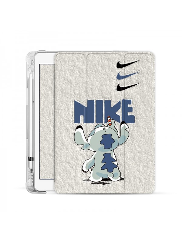 Nike/ナイキ ブランド ipad mini 6/9/pro 2020/2021ケース ステッチ 可愛い ipad  air4/3/2 保護 アイポッド ミニ 6/9/2/3/4/5カバー ディズニー 手帳型 第9/8/7世代 NIKE キャラクター風 ipad pro 12.9 2021カバー スタンド付き 潮流 芸能人愛用 メンズ レディーズ 