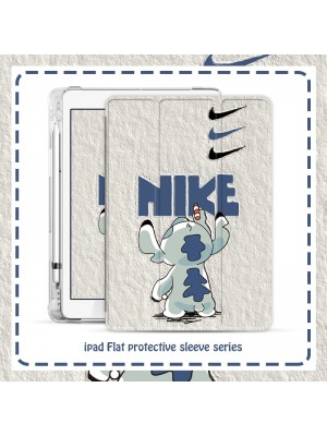 Nike/ナイキ ブランド ipad mini 6/9/pro 2020/2021ケース ステッチ 可愛い ipad  air4/3/2 保護 アイポッド ミニ 6/9/2/3/4/5カバー ディズニー 手帳型 第9/8/7世代 NIKE キャラクター風 ipad pro 12.9 2021カバー スタンド付き 潮流 芸能人愛用 メンズ レディーズ 