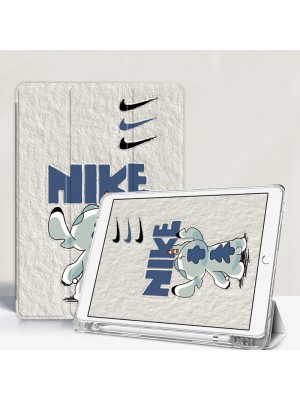 Nike/ナイキ ブランド ipad mini 6/9/pro 2020/2021ケース ステッチ 可愛い ipad  air4/3/2 保護 アイポッド ミニ 6/9/2/3/4/5カバー ディズニー 手帳型 第9/8/7世代 NIKE キャラクター風 ipad pro 12.9 2021カバー スタンド付き 潮流 芸能人愛用 メンズ レディーズ 