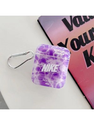 NIKE ナイキ ブランド AirPods Pro2/3ケース 激安 クリア スウッシュ柄 カラビナ付き モノグラム セレブ愛用 エアーポッズ 3/プロ2/2/1カバー  保護 落下防止 ファッション メンズ レディース