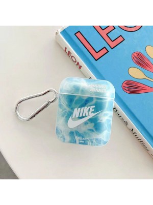 NIKE ナイキ ブランド AirPods Pro2/3ケース 激安 クリア スウッシュ柄 カラビナ付き モノグラム セレブ愛用 エアーポッズ 3/プロ2/2/1カバー  保護 落下防止 ファッション メンズ レディース