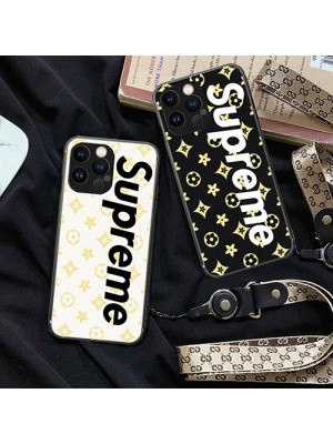 lv supreme コンボ ブランド iphone 13 pro/13 pro max/13 miniケース チェーン付き 個性 シュプリーム ルイヴィトン モノグラム アイフォン13/12/11/x/xr/xs/se2/8/7カバー ジャケット型 韓国風 メンズ レディーズ