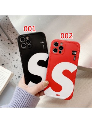 Supreme /The North Face コンボ ブランド iphone 13/13 pro/13 pro maxケース かわいい シュプリーム/ザ·ノース·フェイス 黒赤色 個性 アイフォン13/12/11/x/xr/xs/8/7カバー 潮流 経典 メンズ レディース