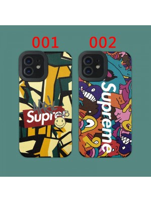 SUPREME/シュプリーム ブランド iphone se 第3世代/13/13 pro/13 pro maxケース 韓国風 ジャケット型 個性カラー モノグラム アイフォン13/12/11/x/xs/xr/8/7カバー 大人気 メンズ レディース