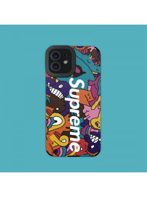 SUPREME/シュプリーム ブランド iphone se 第3世代/13/13 pro/13 pro maxケース 韓国風 ジャケット型 個性カラー モノグラム アイフォン13/12/11/x/xs/xr/8/7カバー 大人気 メンズ レディース