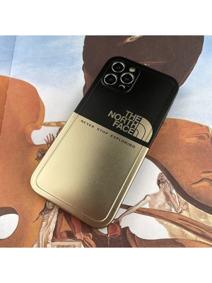 The North Face ブランド iphone 13 pro/13 pro max/13 miniケース オシャレ ザ.ノース.フェイス メッキ 銀色  耐衝撃 芸能人愛用 保護ケース パロディ風 メンズ レディーズ 