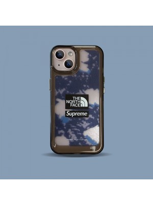 ザノースフェイス シュプリーム コラボ ブランド iphone 13/13 pro/13 pro maxケース お洒落 THE NORTH FACE クリア SUPREME シリコン アイフォン13/12/11/x/xs/xrカバー 大人気 メンス レデイース