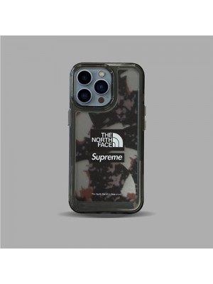 ザノースフェイス シュプリーム コラボ ブランド iphone 13/13 pro/13 pro maxケース お洒落 THE NORTH FACE クリア SUPREME シリコン アイフォン13/12/11/x/xs/xrカバー 大人気 メンス レデイース