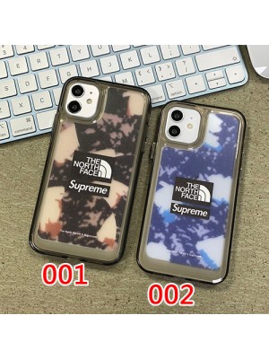 ザノースフェイス シュプリーム コラボ ブランド iphone 13/13 pro/13 pro maxケース お洒落 THE NORTH FACE クリア SUPREME シリコン アイフォン13/12/11/x/xs/xrカバー 大人気 メンス レデイース