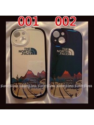 ザ.ノース.フェイス ブランド The North Face iphone 13/13 pro/13 pro maxケース オーバル風 雪山 スタンド機能  ジャケット型 モノグラム アイフォン13/12/11/x/xr/xsケース ファッション メンズ レディーズ