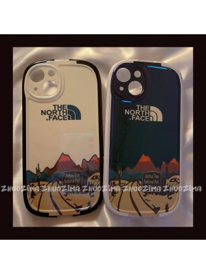 ザ.ノース.フェイス ブランド The North Face iphone 13/13 pro/13 pro maxケース オーバル風 雪山 スタンド機能  ジャケット型 モノグラム アイフォン13/12/11/x/xr/xsケース ファッション メンズ レディーズ