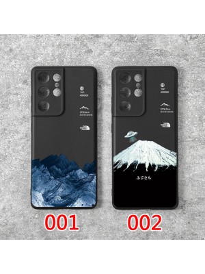 The North Face ブランド iphone se 第3世代/13/13 pro/13 pro maxケース ジャケット型 ザ・ノース・フェイス 雪山柄 Galaxy S22/s22+/s22 ultra/note21カバー 全機種対応 モノグラム Huawei P40/p30 メンズ レディーズ