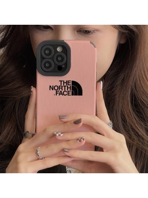THE NORTH FACE ザノースフェイス ブランド iPhone 14/14 pro/14 pro maxケース 韓国風 コードゥロイ柄 モノグラム ピンク色 ジャケット型 全面保護 アイフォン14/13/12/11/x/xs/xr/8/7カバー レディース